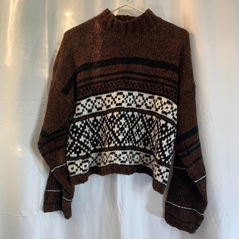 Jamie Scott Crop High Neck Long Sleeve Sweater